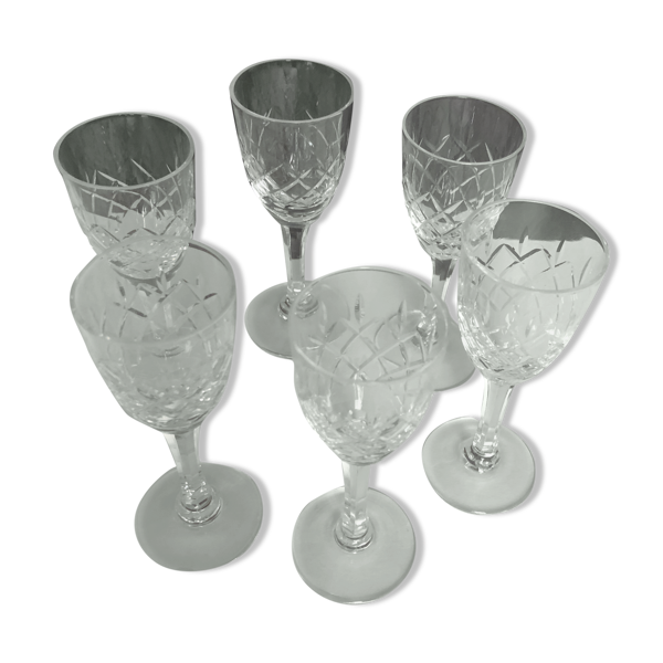 Ensemble de six verres à liqueur en cristal de Lorraine