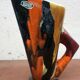 Cubist pitcher vase, Limoges enamels, 1950s