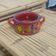 Red ceramic vintage bowl with two handles - 1970s