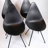 Set Of Four Dining Chairs Model 3110 Made In Black By Arne Jacobsen For Fritz Hansen From 2016s