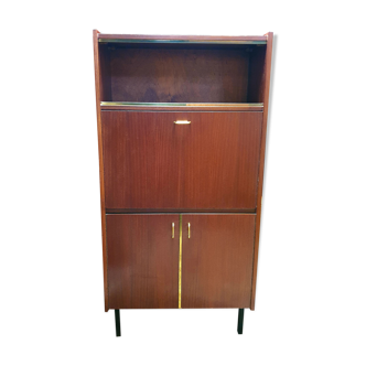 Secretaire vintage teck moderniste bureau bibliothèque