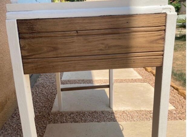 Art deco dressing table restyled in white and wood