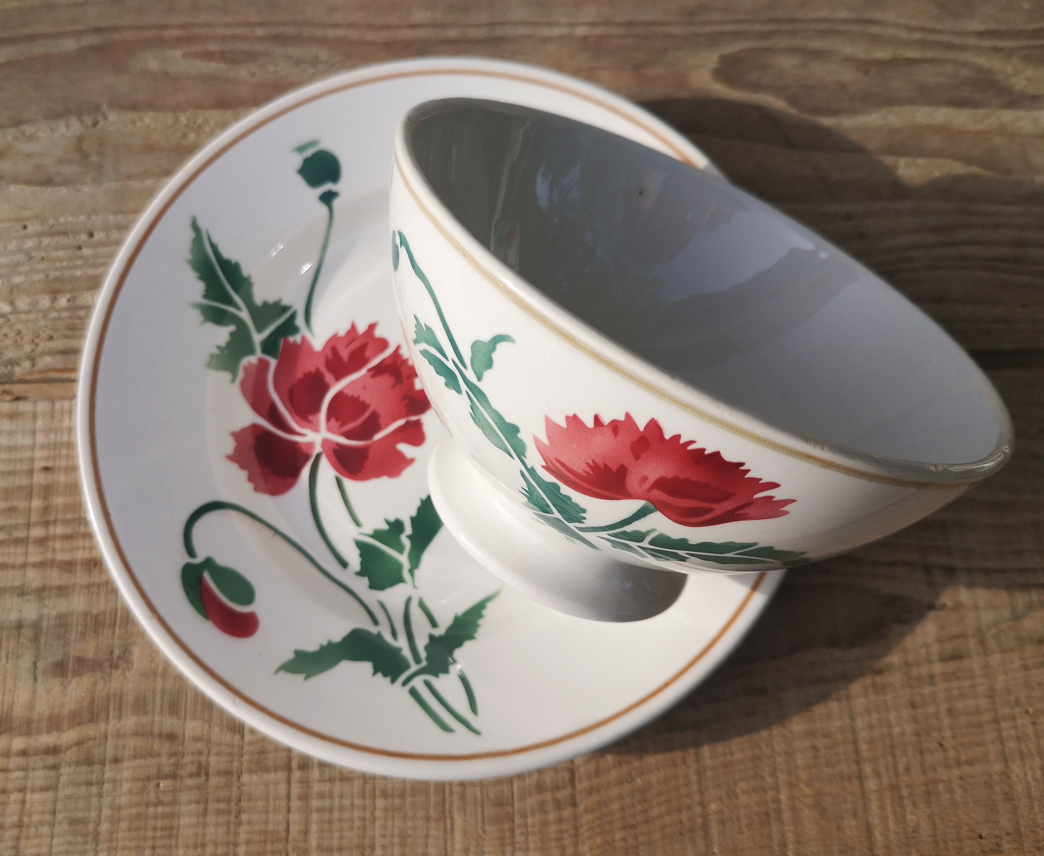 Old bowl "Luxeuil" Hbcm and plate