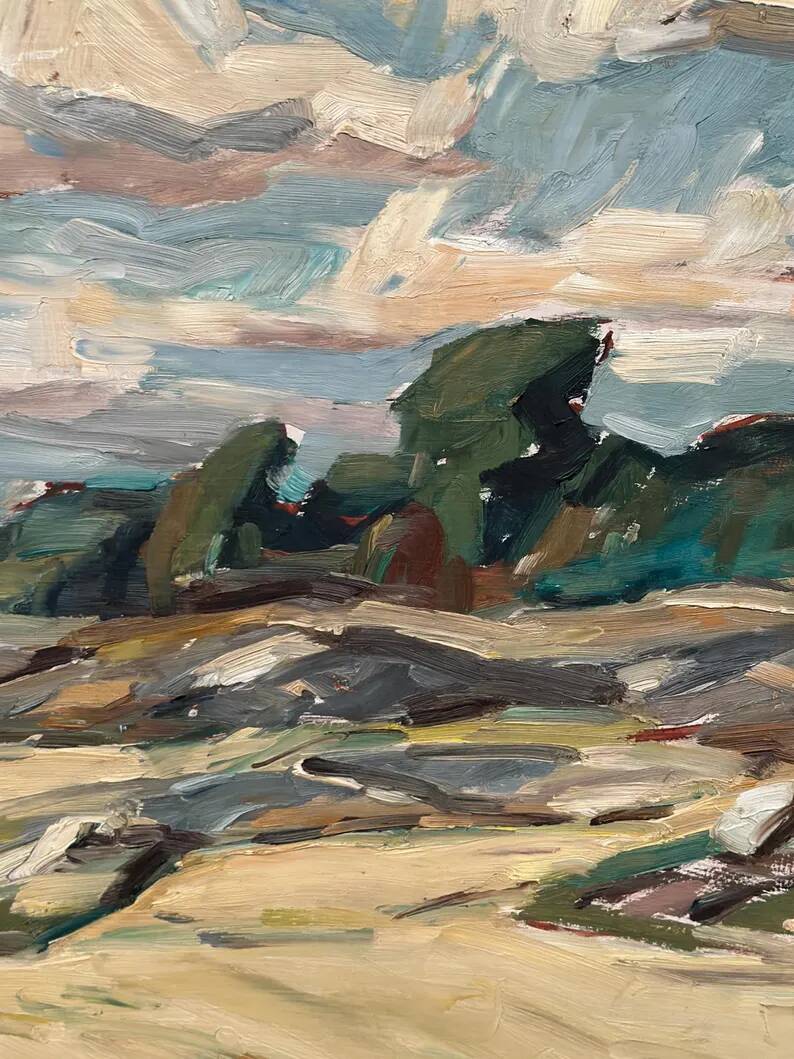Original Swedish Oil on Canvas – “Mountains Landscape” by Georg Andersson – Signed – Vintage & Framed – 58 × 50 cm