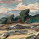 Original Swedish Oil on Canvas – “Mountains Landscape” by Georg Andersson – Signed – Vintage & Framed – 58 × 50 cm