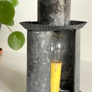 LAMPE Coeur ZINC Vintage