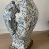 Antique Chinese enameled ceramic lamp