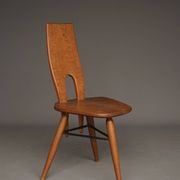 Italian oak accent chair, 1950s