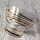6 vintage 1950s champagne/dessert glasses with gold trim