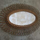 Vintage sun mirror in rattan 63x64cm