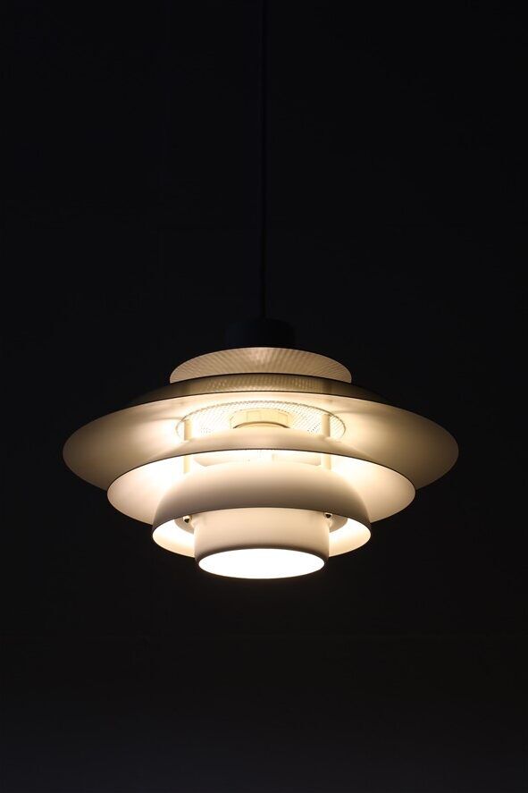 Jeka "Verona" multilayer pendant lamp / Danish modern design / Kurt Wiborg / 1980s