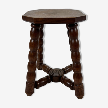 Tabouret en chêne, années 1920