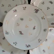 6 antique deep plates in porcelain