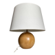 Lampe boule bois tourné vintage 1960