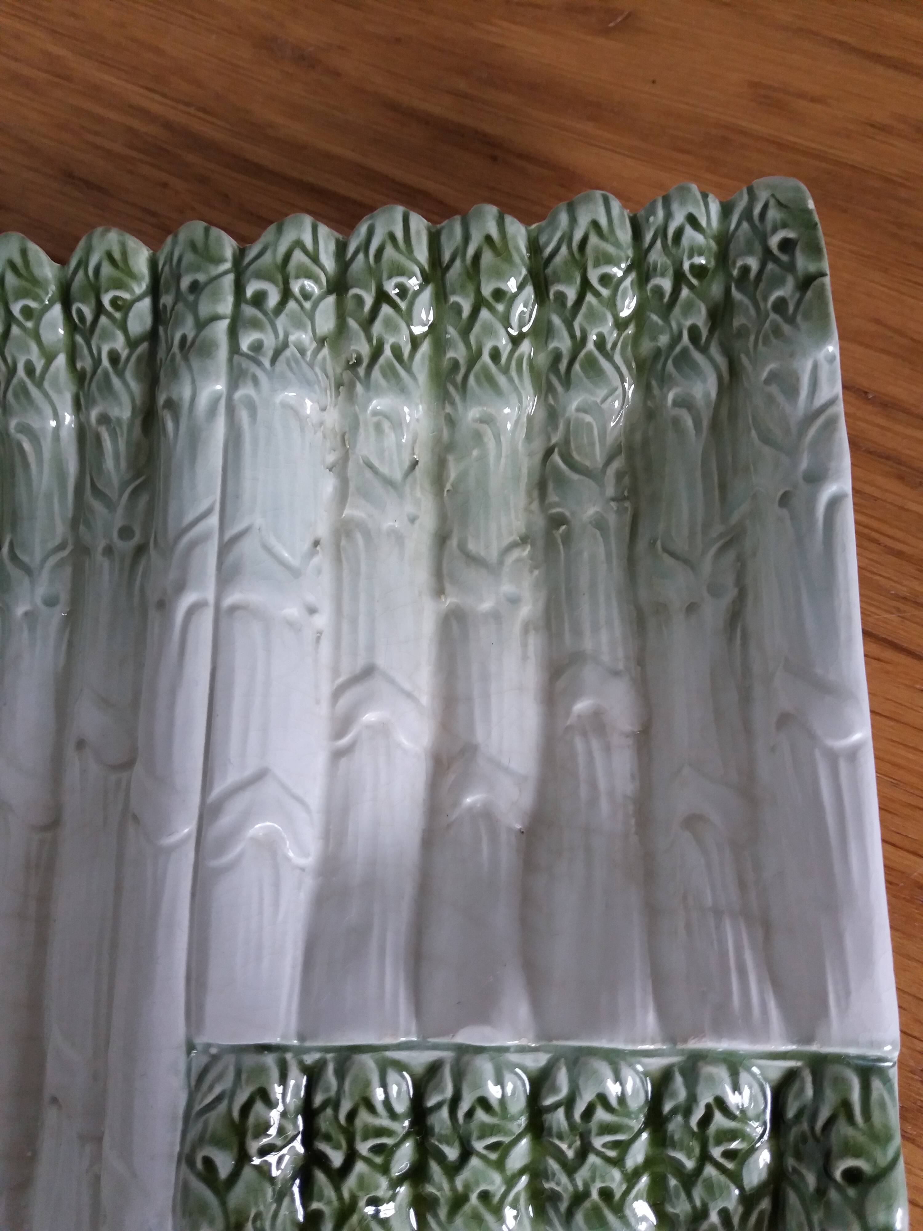 Asparagus dish in slip Bassano Italy