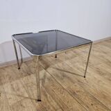 Mid-Century Modern Coffee Table – Chrome and Smoked Glass, Italy, 1970s.
