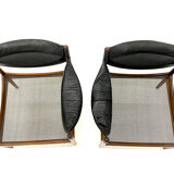 Pair of Modus armchairs in rosewood and leather, Kristian Solmer Vedel for Soren Willadsen 1960