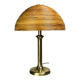 Italian midcentury pencil reed rattan brass Fungo mushroom table lamp 1970s