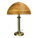 Italian midcentury pencil reed rattan brass Fungo mushroom table lamp 1970s