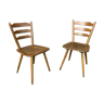 Paire de chaises scandinave ou bistrot en bois vintage