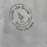 Large barbotine plate Salins blue lavender 80s