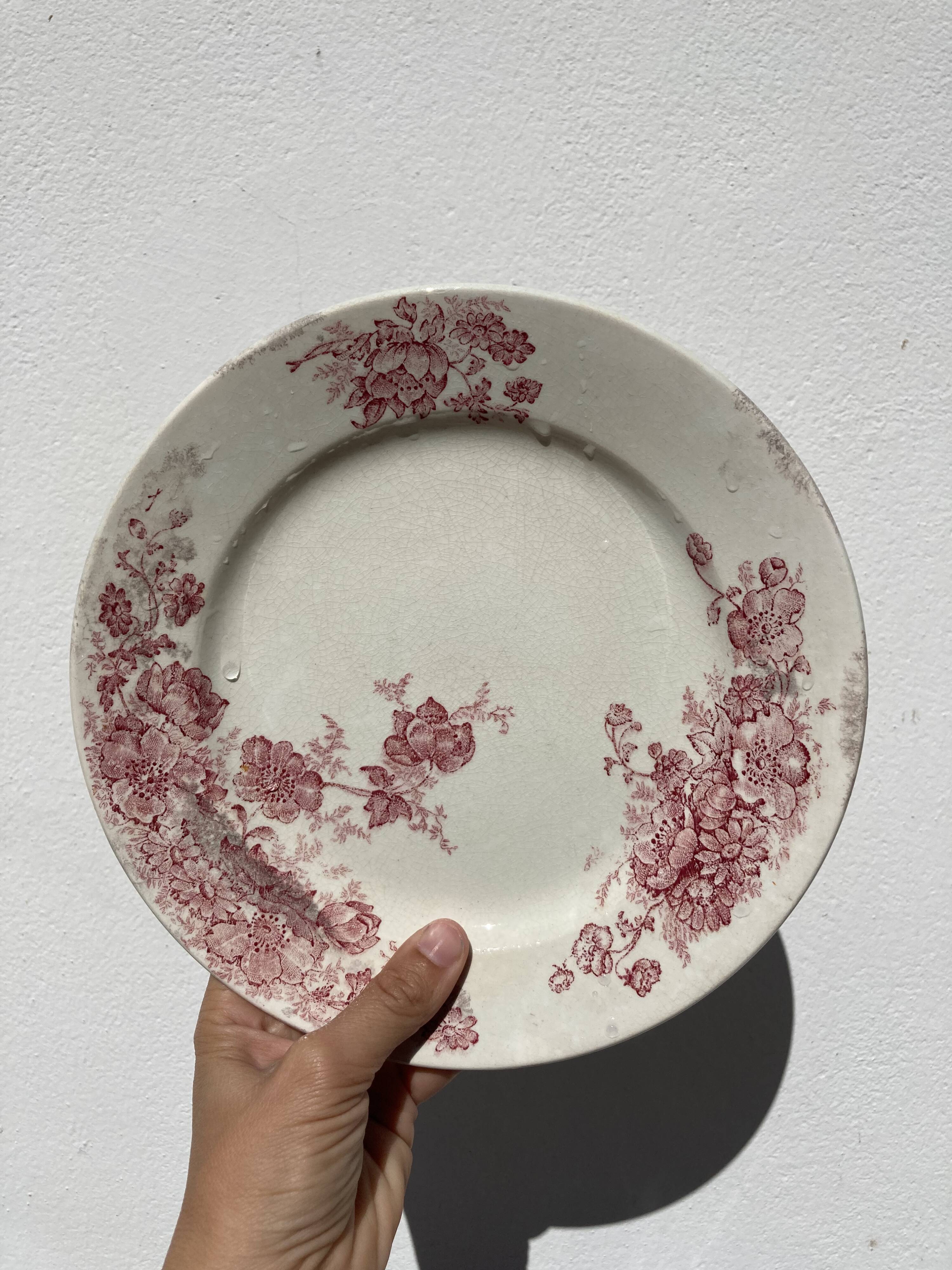 8 flat plates iron earth model Anémone by Bertrand Bordeaux