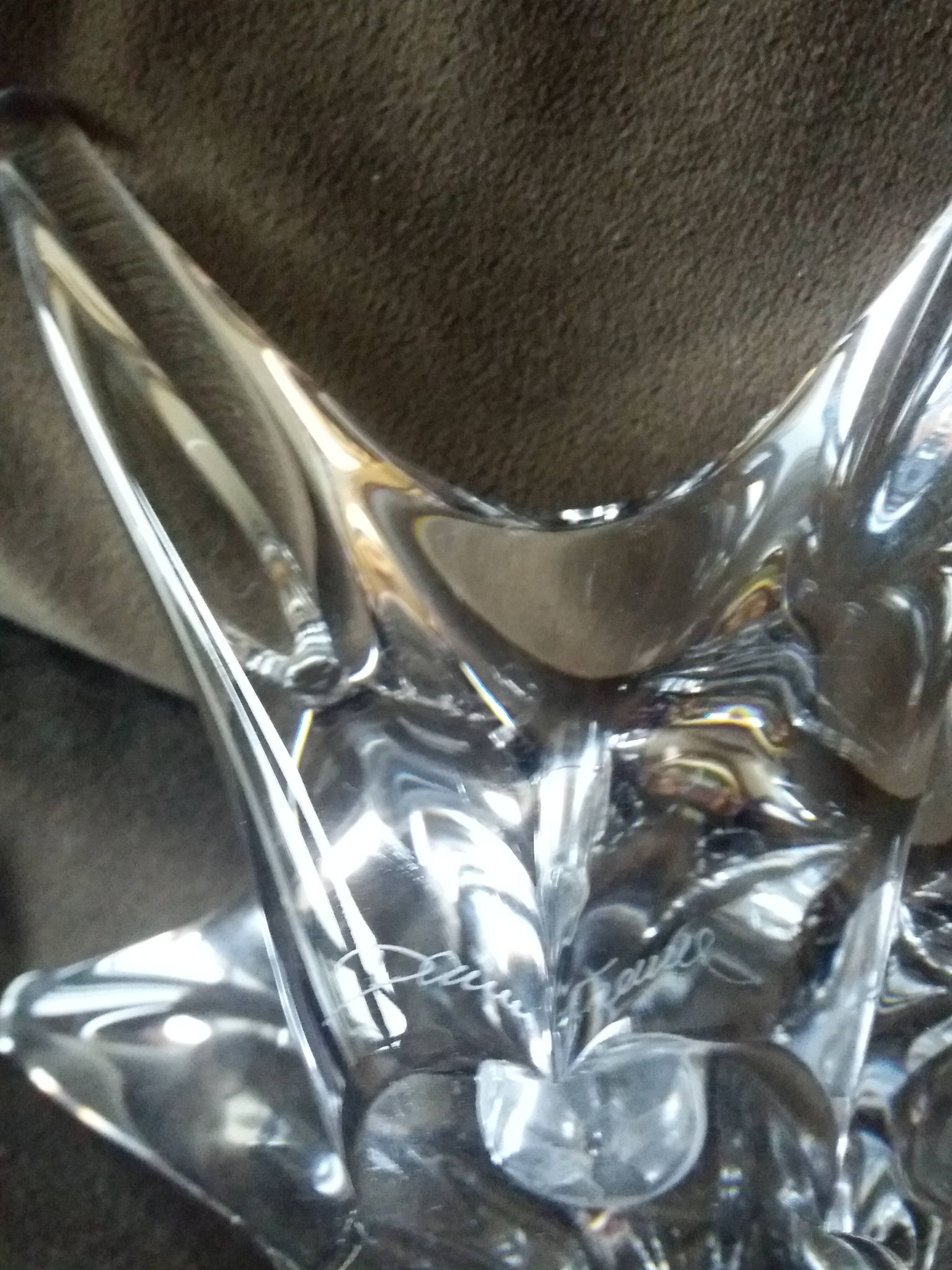 Bougeoirs cristal Daum France étoile de mer
