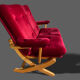 2-seater red velvet sofa end of 1970