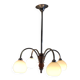 Art Deco chandelier with 4 lights in chrome metal and opaline globe - 1940s/50s