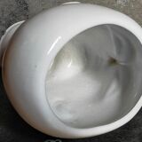 White ceramic pot cover vase 60s