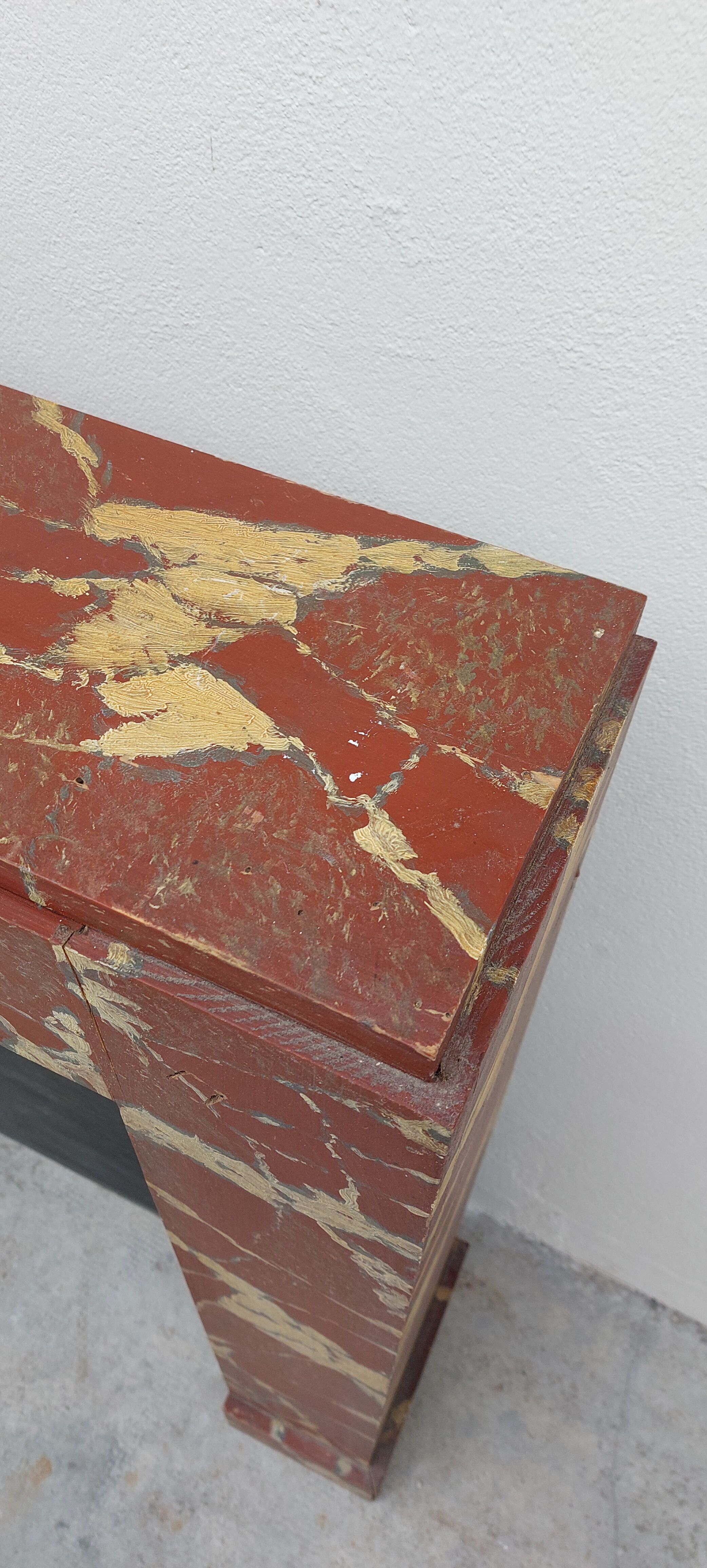 Wooden fireplace imitation marble 1900