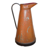 Old brown metal pitcher from France