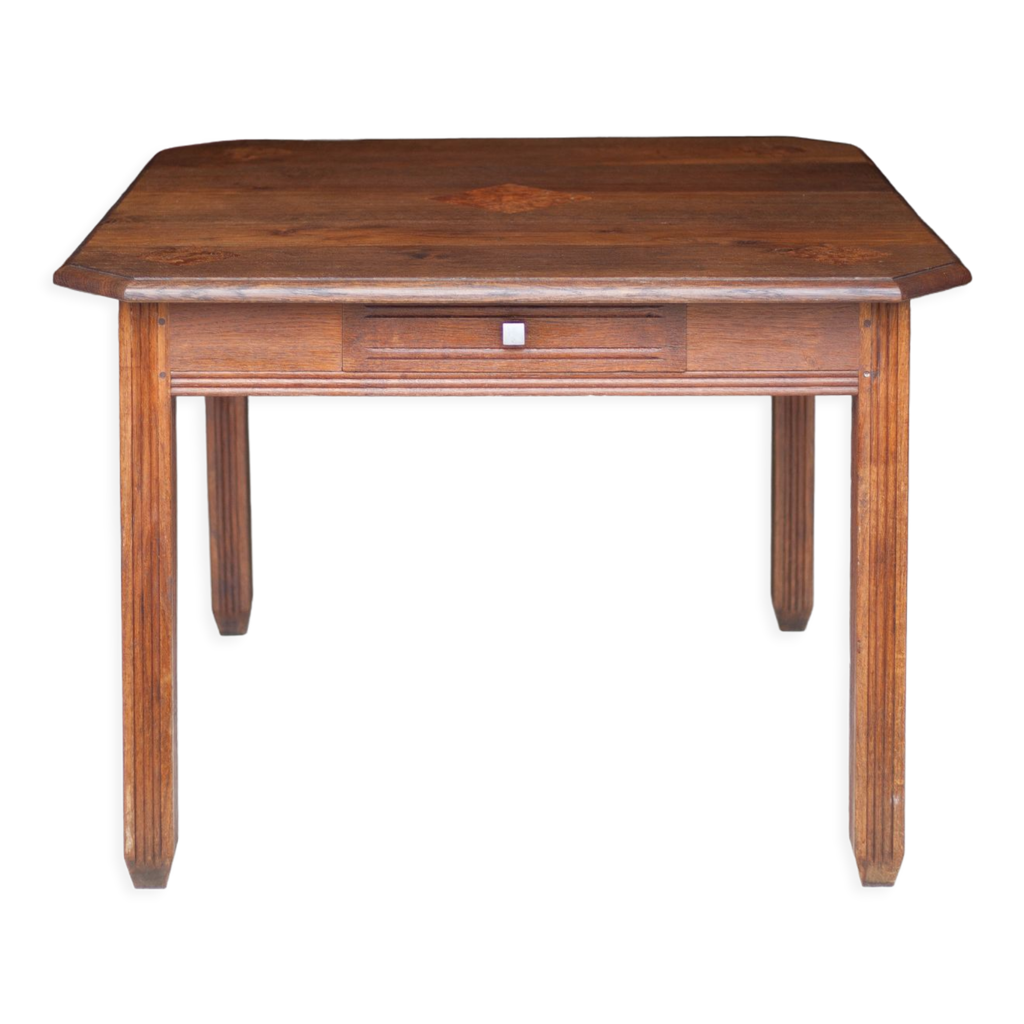 Square wooden art-deco table