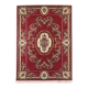 Persian oriental rug with medallion and floral pattern in red tones 225 x 165 cm