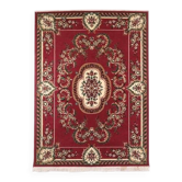 Persian oriental rug with medallion and floral pattern in red tones 225 x 165 cm