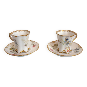 Very beautiful pair of late 19th century Haviland cups