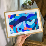 Peinture originale sous-verre «  Caché »
