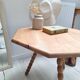 Table basse / bout de canapé / Table d'appoint tripode plateau octogone