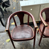 Two Thonet 967f F leather bistro chairs