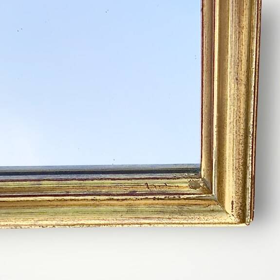 Large vintage triptych mirror in gilded wood, Deknudt - 81 x 100 cm