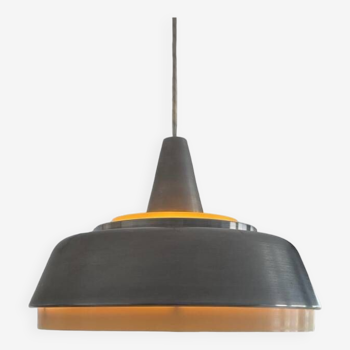 Lampe à suspendre en métal brossé des années 1960, Danemark