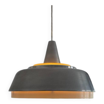 Brushed metal hanging lamp from the 1960s, Denmark