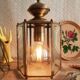 Brass and glass lantern pendant/chandelier - vintage