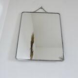Antique large barber's mirror with chain, 1950s-60s