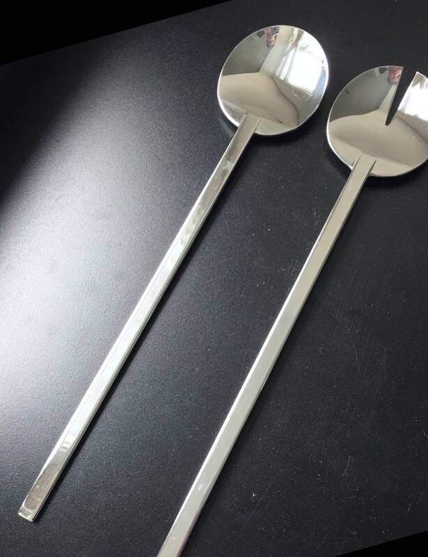 2 new vintage Stockholm Boda Nova Salad Spoons