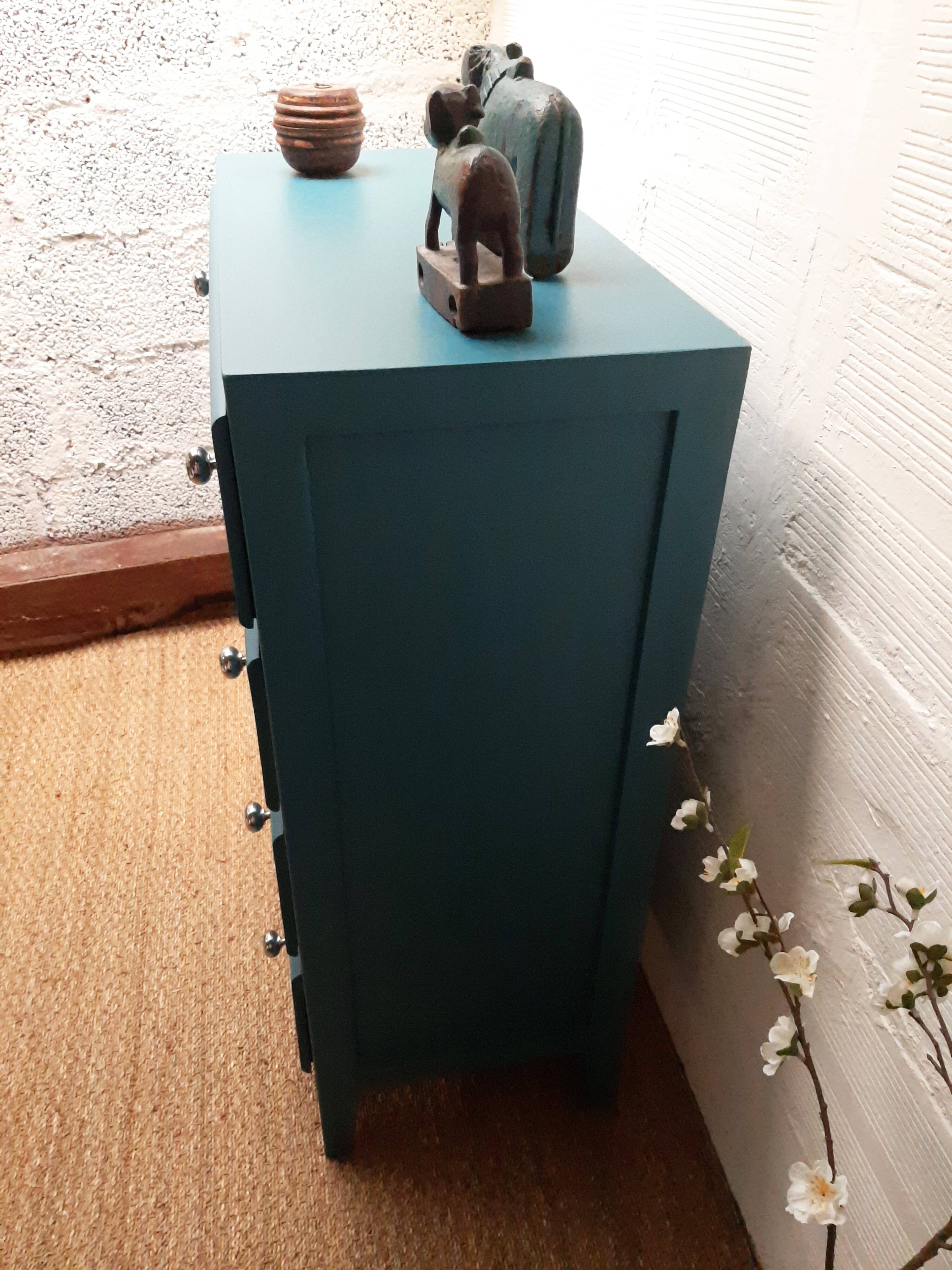 Vintage 30s dresser peacock blue