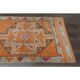 1970s Vintage Turkish Oushak Handmade Orange Runner Rug 86x367