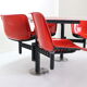 Osvaldo Borsani contemporary table and 4 build in chairs for Tecno, 1970s