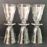 6 wine glasses carved with lily of the valley sprigs