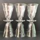 6 wine glasses carved with lily of the valley sprigs